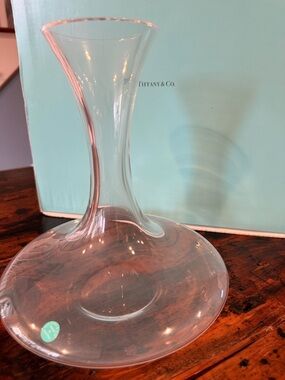 Tiffany & Co. Clear Glass Vase with Tiffany Blue Box Accent